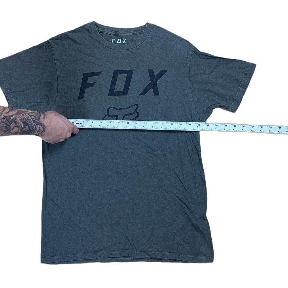 Fox Racing Graphic T-Shirt Mens M Blue Gray Good Standard Fit Logo Tee - Picture 4 of 5
